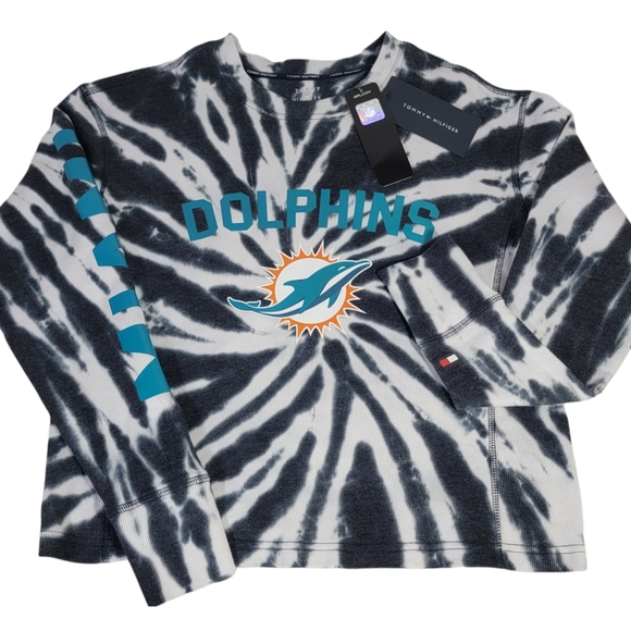 Tommy Hilfiger Women's NFL DOLPHINS Long Sleeve Sz XS New WT. - Picture 6 of 12
